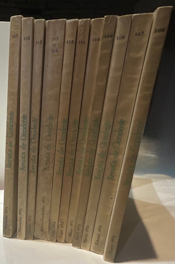Revista de Occidente de enero a diciembre de 1972
